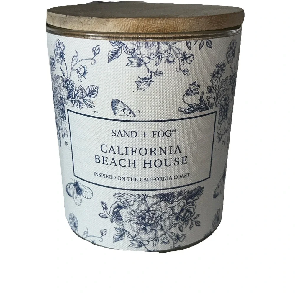 Sand + Fog California Beach House Soy Wax Jar Candle Scented 11.5 Oz Single Wick